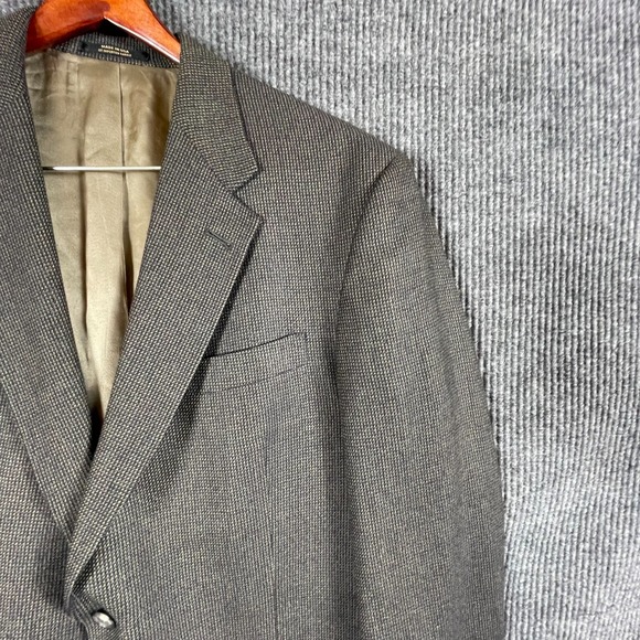 Hart Schaffner Marx Jacket Mens 42‎ R Gray Wool Blazer Sports Coat Wedding Retro - Picture 3 of 15